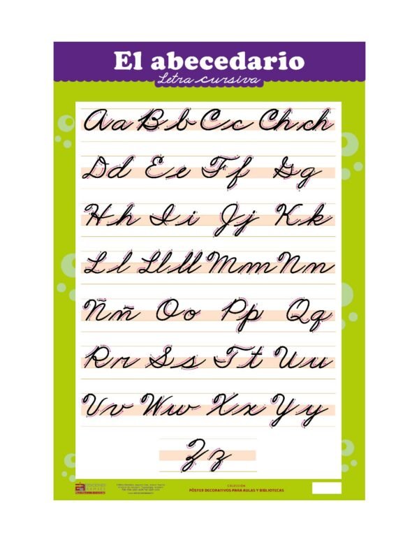 Poster decorativo EL ABECEDARIO, «Letra cursiva»